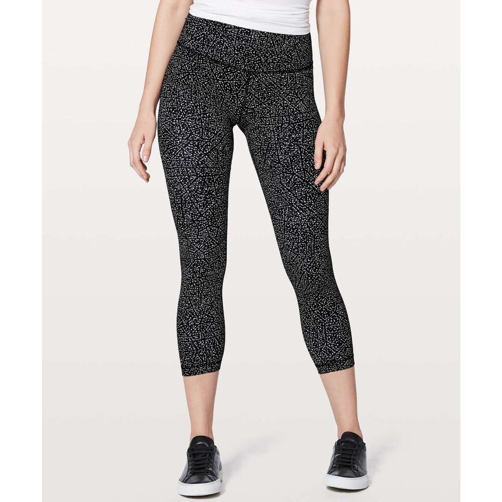 Lululemon | Cropped Align Pant II 25” High Waist in Night View White Black Sz 10